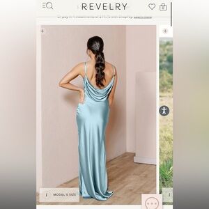 REVELRY NADIA SATIN LIGHT BLUE (728) SIZE 4 UNALTERED
